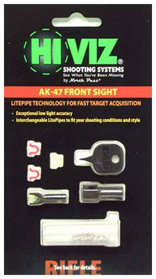 HIVIZ FRONT SIGHT AK47/74/AKM - WITH RED+GREEN LITEPIPES - Image 2