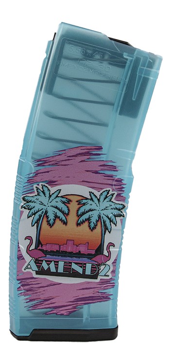 Amend2 MOD C AR-15 Mag - Translucent Miami Vice Teal | 30rd | 5.56 NATO