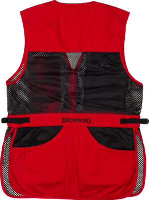 BROWNING MESH SHOOTING VEST - R-HAND XL BLACK/RED TRIM